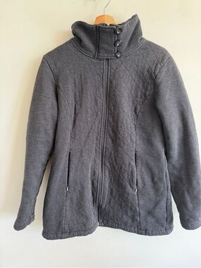The North Face Quilted High-Collar Puffer Jacket - Charcoal Gray